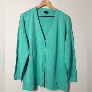 Talbots Green Button Front Cardigan